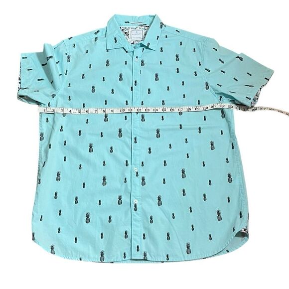 Denim & Flower Men’s Pineapple Pattern Button Up Shirt, Size XL - Picture 5 of 8